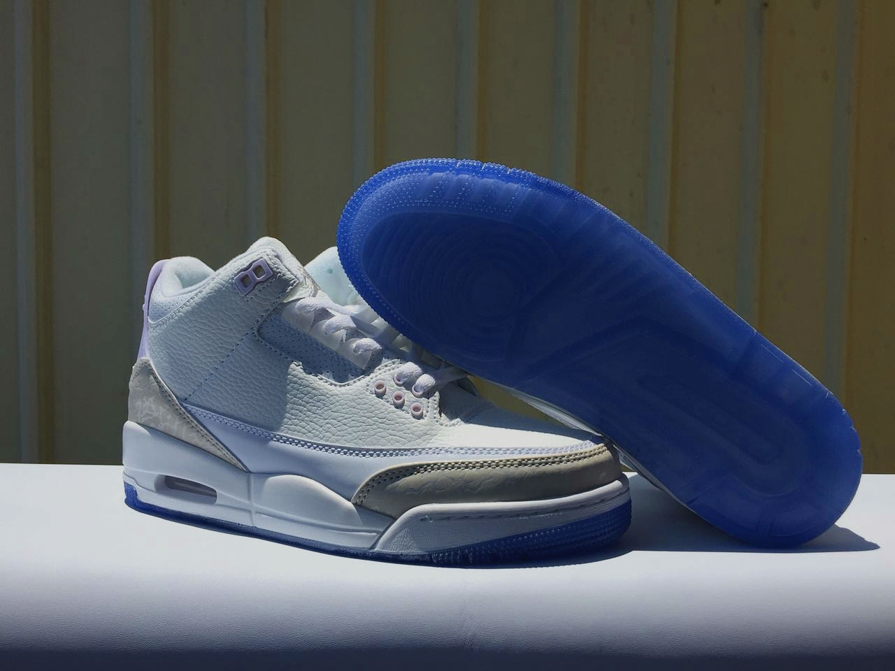 New Air Jordan 3 All White Transparent Sole Shoes - Click Image to Close